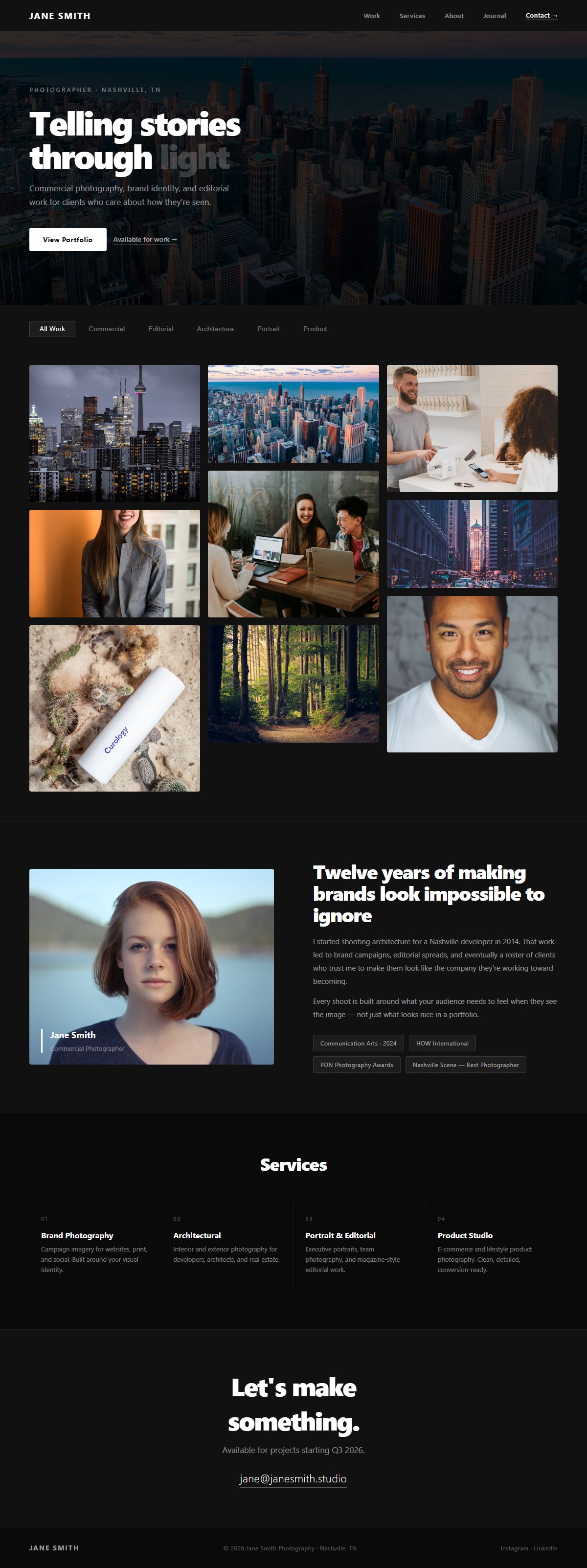 Creative studio website example