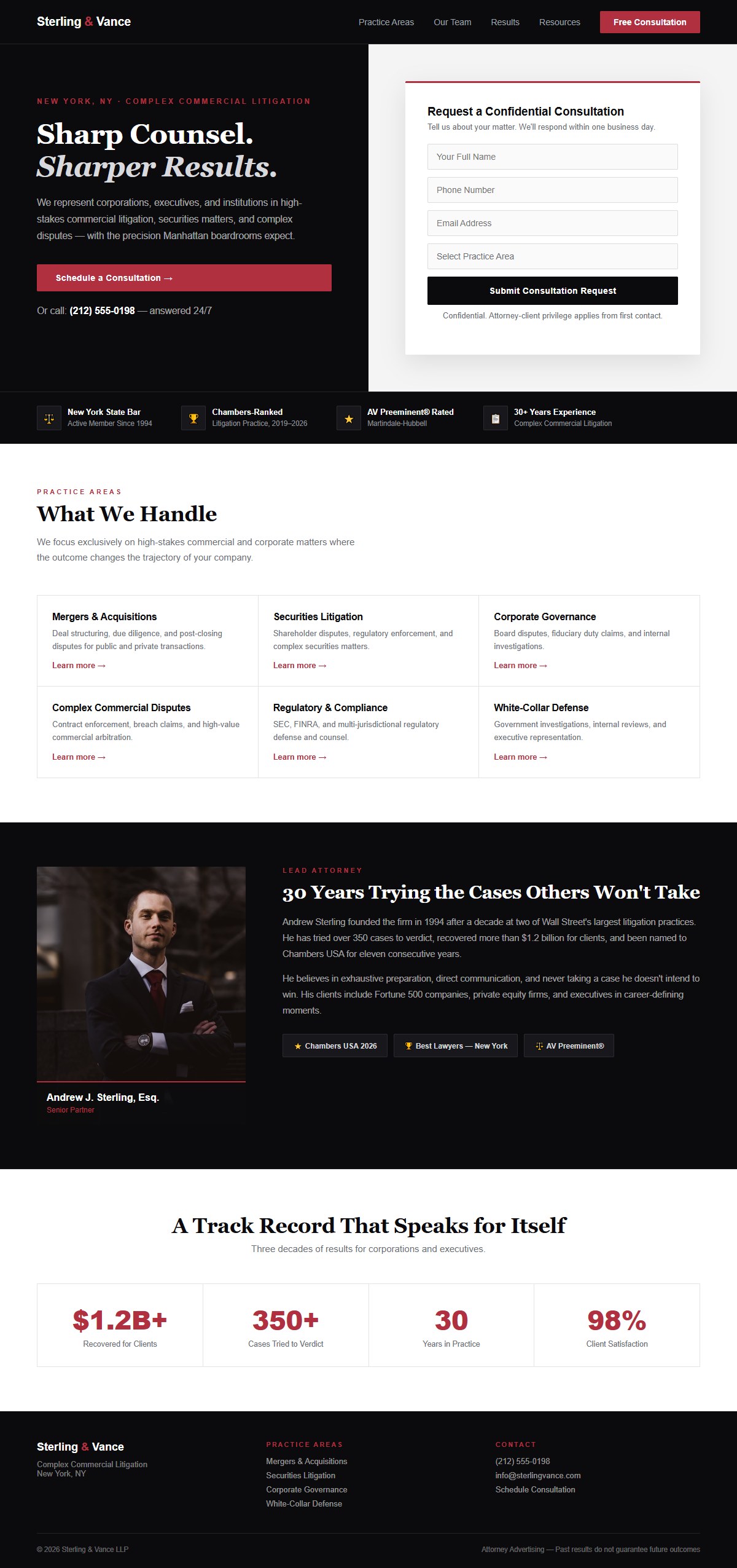 Law firm website example