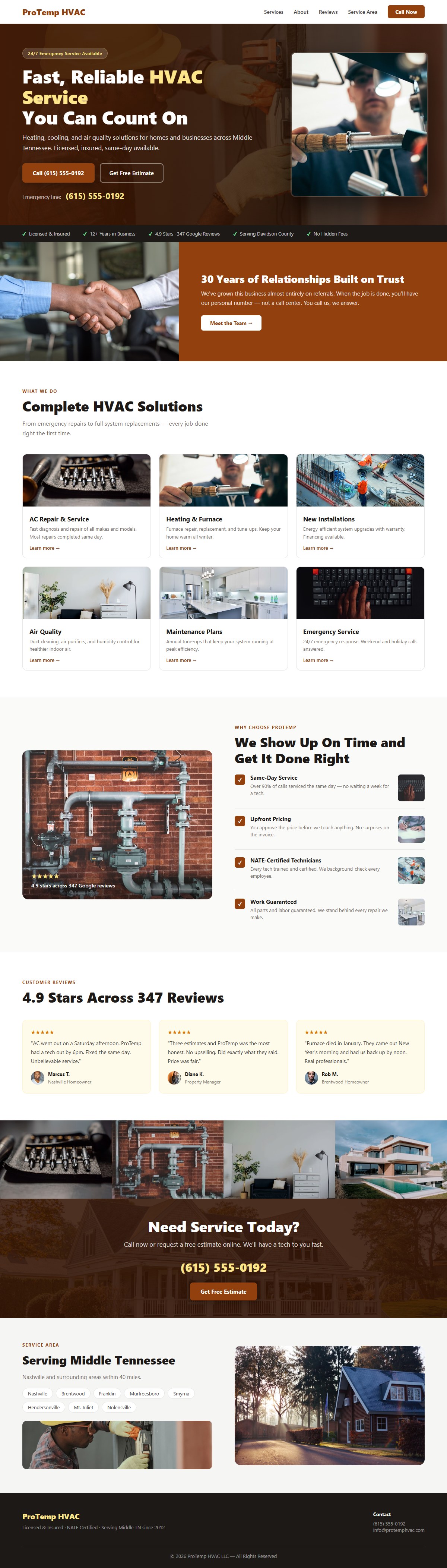 Construction and trades website example